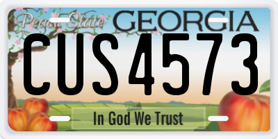 GA license plate CUS4573