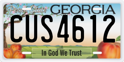 GA license plate CUS4612