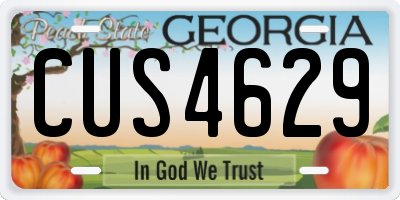 GA license plate CUS4629