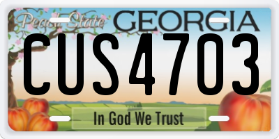 GA license plate CUS4703