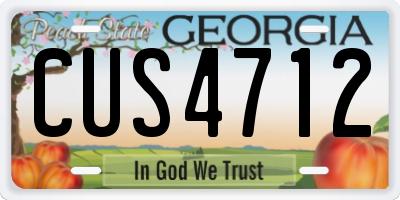 GA license plate CUS4712