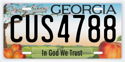 GA license plate CUS4788