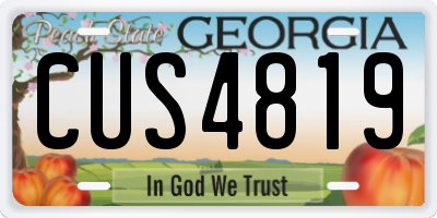 GA license plate CUS4819