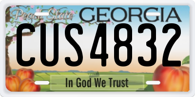 GA license plate CUS4832