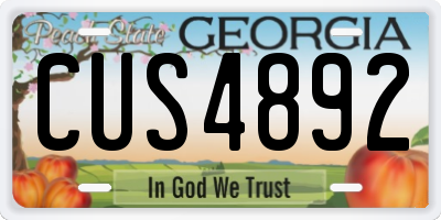 GA license plate CUS4892