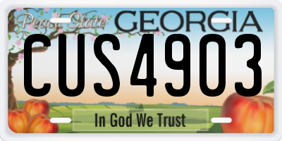 GA license plate CUS4903