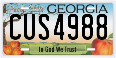 GA license plate CUS4988