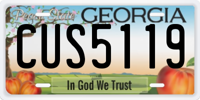 GA license plate CUS5119