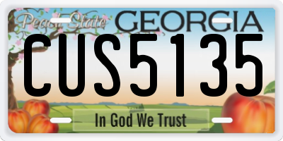 GA license plate CUS5135