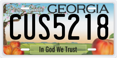 GA license plate CUS5218
