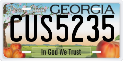 GA license plate CUS5235
