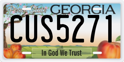 GA license plate CUS5271