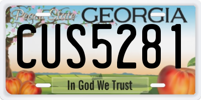 GA license plate CUS5281