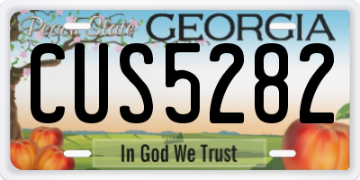 GA license plate CUS5282