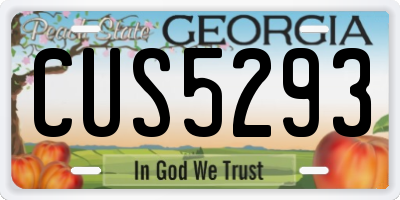 GA license plate CUS5293
