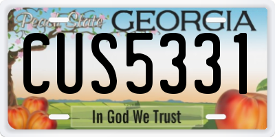 GA license plate CUS5331