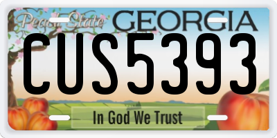 GA license plate CUS5393