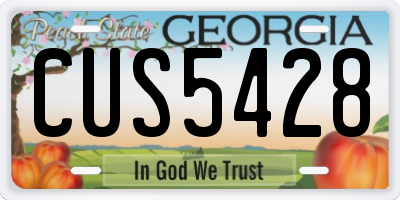 GA license plate CUS5428
