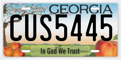 GA license plate CUS5445