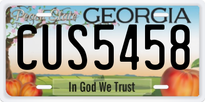 GA license plate CUS5458