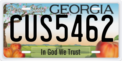 GA license plate CUS5462
