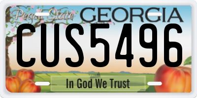 GA license plate CUS5496