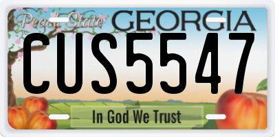 GA license plate CUS5547