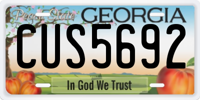 GA license plate CUS5692