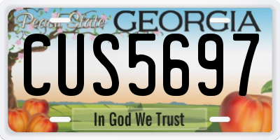 GA license plate CUS5697