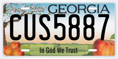 GA license plate CUS5887