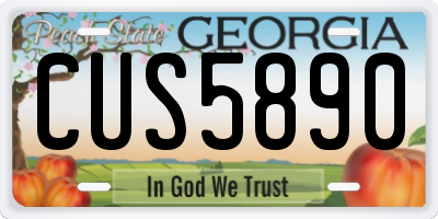 GA license plate CUS5890