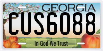 GA license plate CUS6088