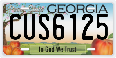 GA license plate CUS6125