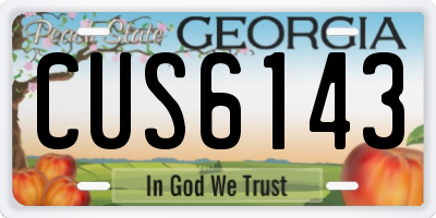 GA license plate CUS6143