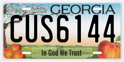 GA license plate CUS6144