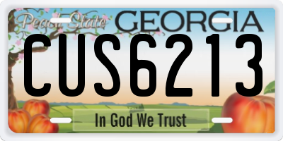 GA license plate CUS6213