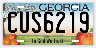 GA license plate CUS6219