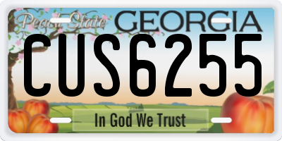 GA license plate CUS6255