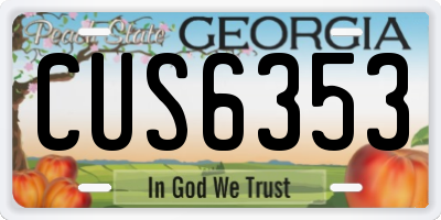GA license plate CUS6353