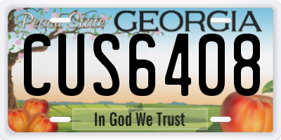GA license plate CUS6408