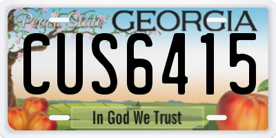 GA license plate CUS6415