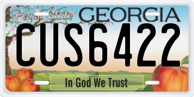 GA license plate CUS6422