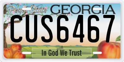 GA license plate CUS6467