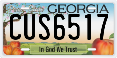 GA license plate CUS6517