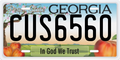 GA license plate CUS6560