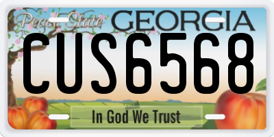 GA license plate CUS6568