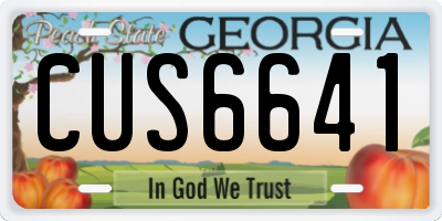 GA license plate CUS6641