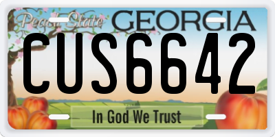 GA license plate CUS6642