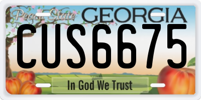 GA license plate CUS6675