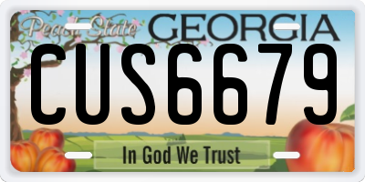 GA license plate CUS6679